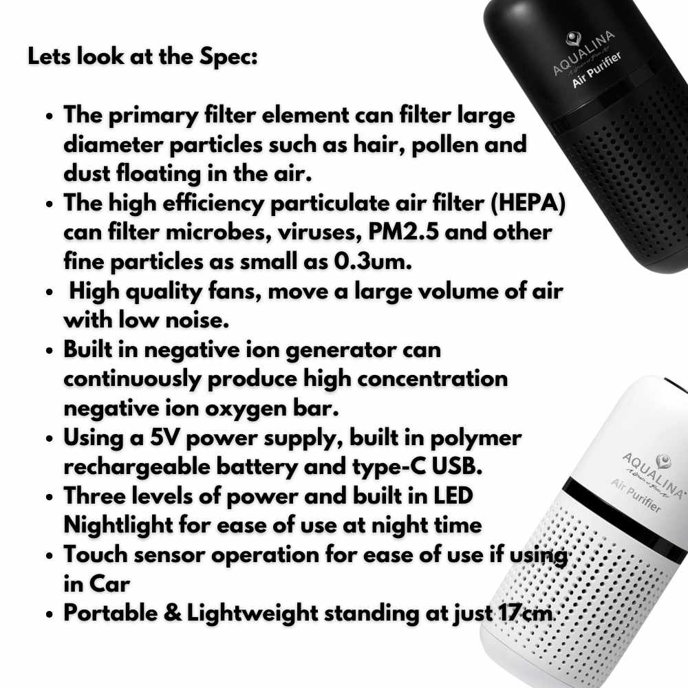 AQUALINA Air Purifier - Black