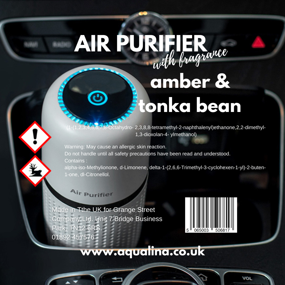 AQUALINA AIR PURIFIER FRAGRANCE TABS - AMBER & TONKA BEAN