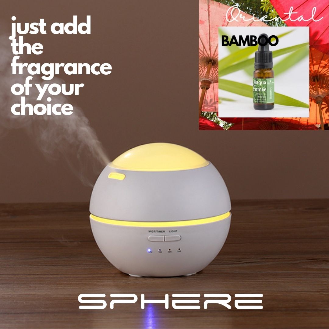 WHITE SPHERE DIFFUSER WITH FREE BAMBOO FRAGRANCE