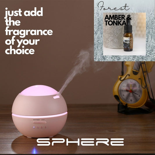 PINK SPHERE DIFFUSER WITH FREE AMBER AND TONKA BEAN FRAGRANCE