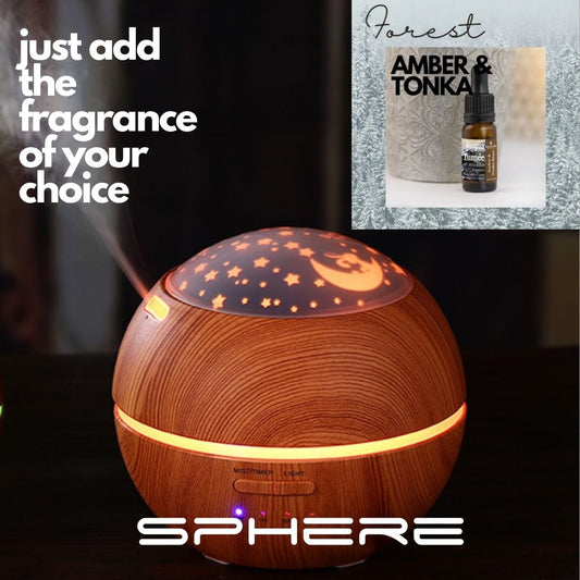 LIGHT WOOD SPHERE DIFFUSER WITH FREE AMBER AND TONKA BEAN FRAGRANCE