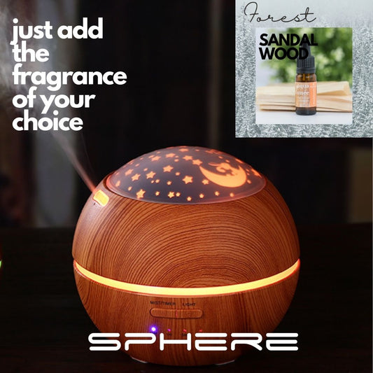 LIGHT WOOD SPHERE DIFFUSER WITH FREE SANDALWOOD FRAGRANCE