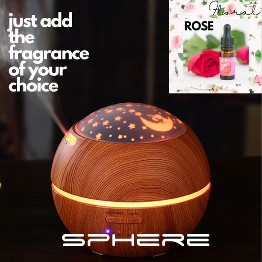 LIGHT WOOD SPHERE DIFFUSER WITH FREE ROSE FRAGRANCE