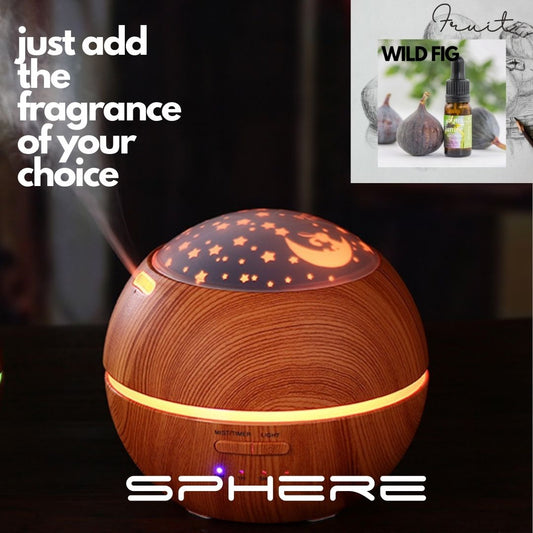 LIGHT WOOD SPHERE DIFFUSER WITH FREE WILD FIG FRAGRANCE
