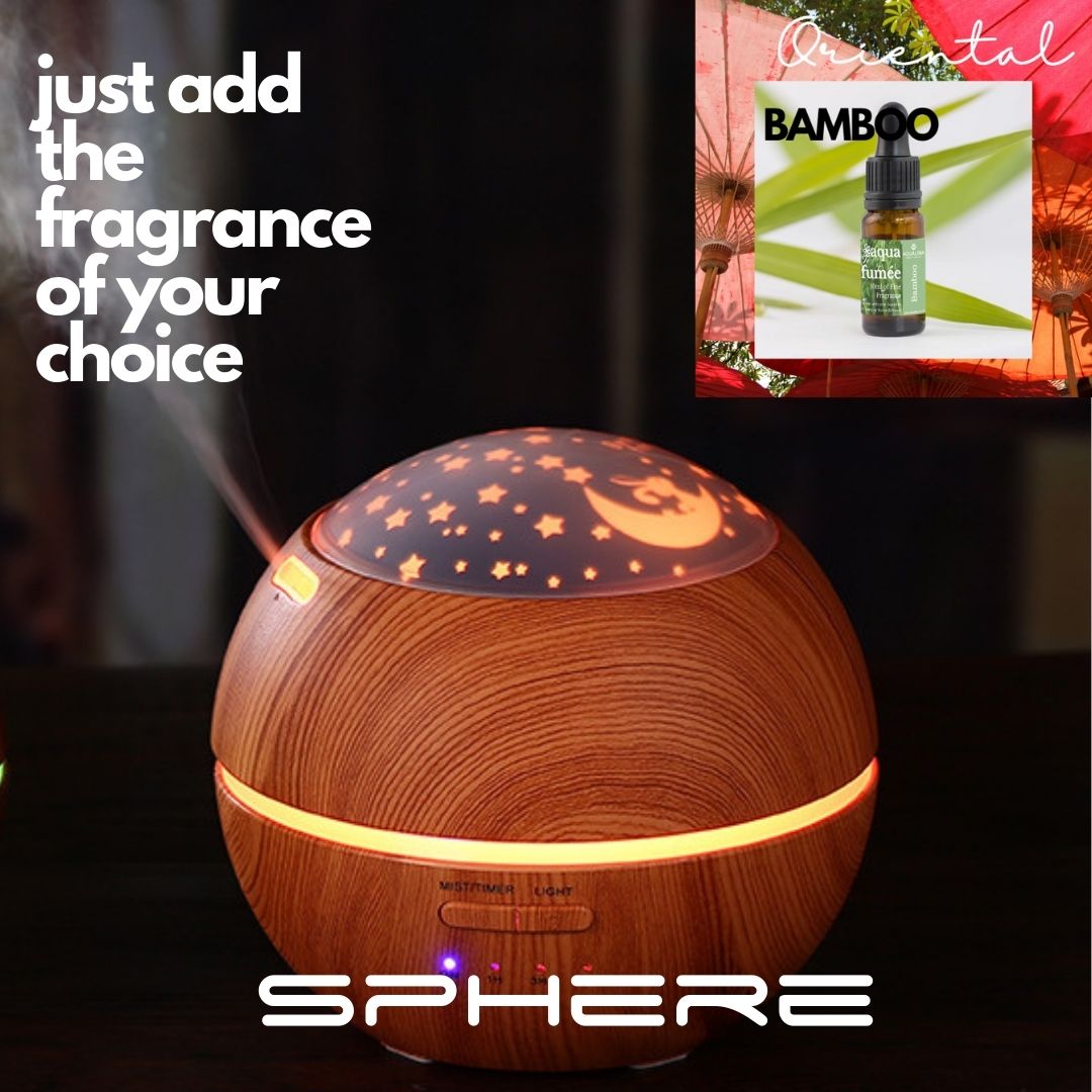 LIGHT WOOD SPHERE DIFFUSER WITH FREE BAMBOO FRAGRANCE