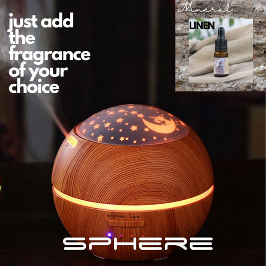 LIGHT WOOD SPHERE DIFFUSER WITH FREE LINEN FRAGRANCE