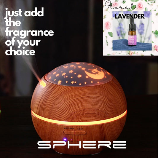 LIGHT WOOD SPHERE DIFFUSER WITH FREE LAVENDAR FRAGRANCE