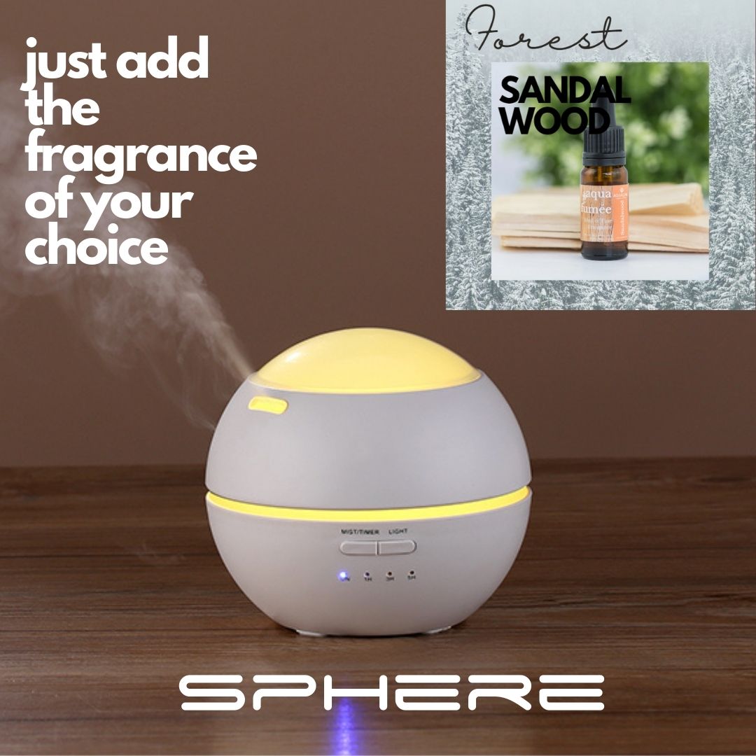 WHITE SPHERE DIFFUSER WITH FREE SANDALWOOD FRAGRANCE