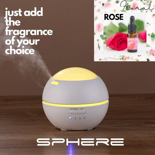 WHITE SPHERE DIFFUSER WITH FREE ROSE FRAGRANCE